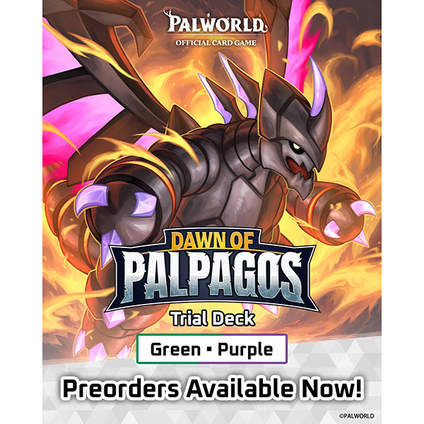 Palworld Official Card Game – Dawn of Palpagos Trial Deck- Green & Purple