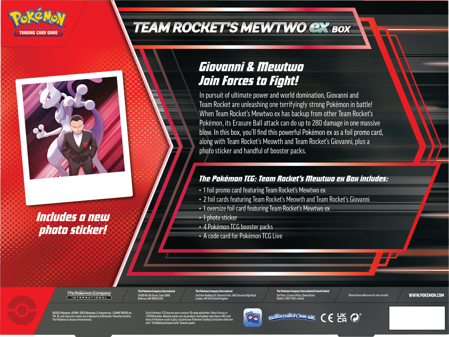 Pokémon Team Rocket's Mewtwo ex Box
