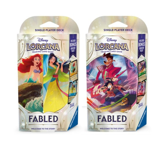 lorcana set 1 starter deck Disney Lorcana Fabled Starter Deck (2-deck set) – King Cards
