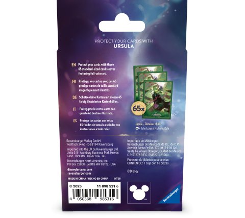 Disney Lorcana Archazia’s Island Card Sleeves Ursula (65 stuks)
