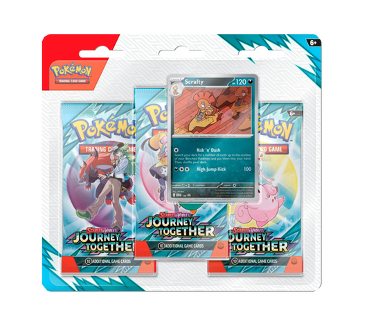 Pokémon Journey Together 3-Pack Blister (Scrafty)