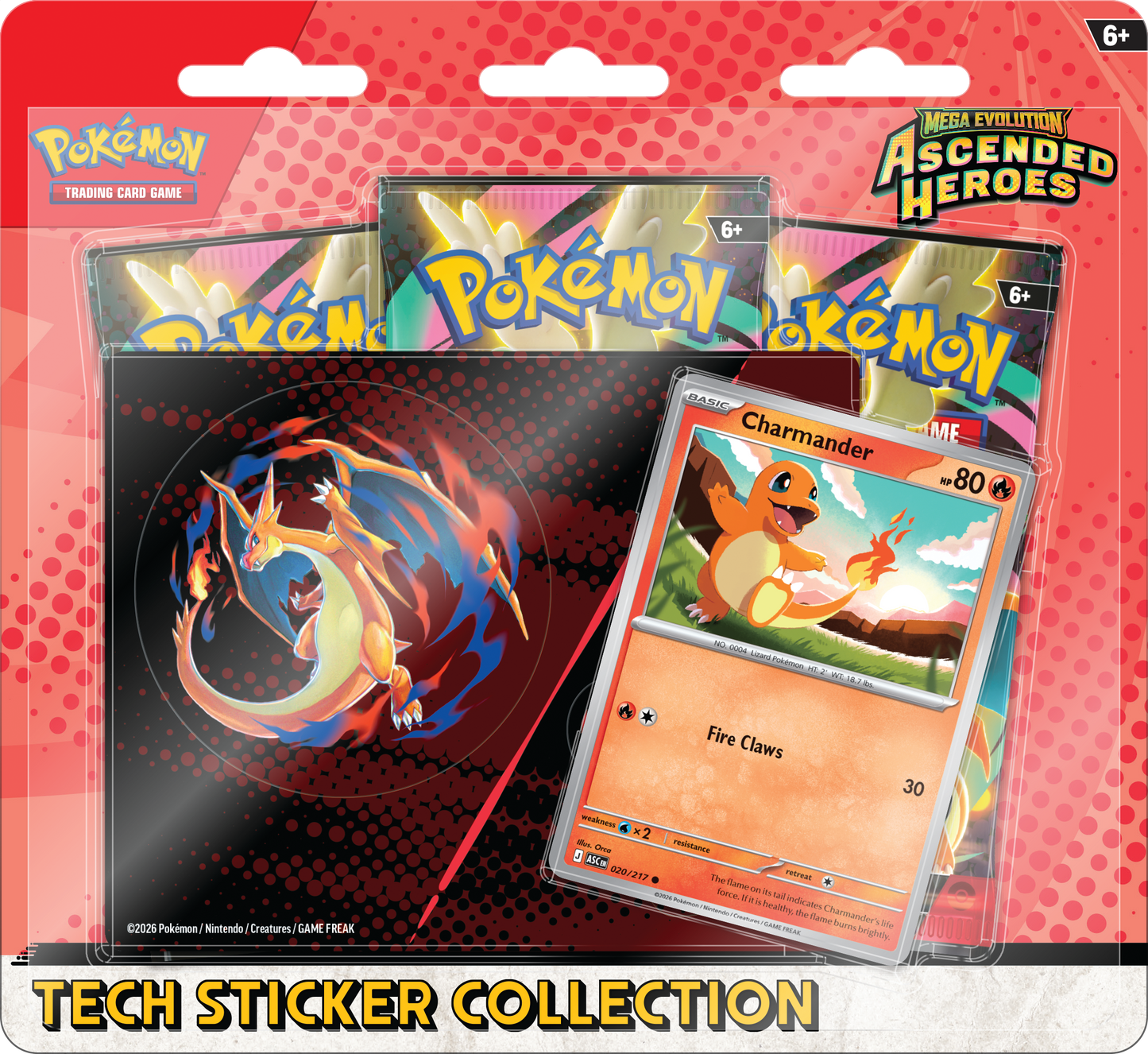 Pokémon Ascended Heroes Tech Sticker Blister Charmander
