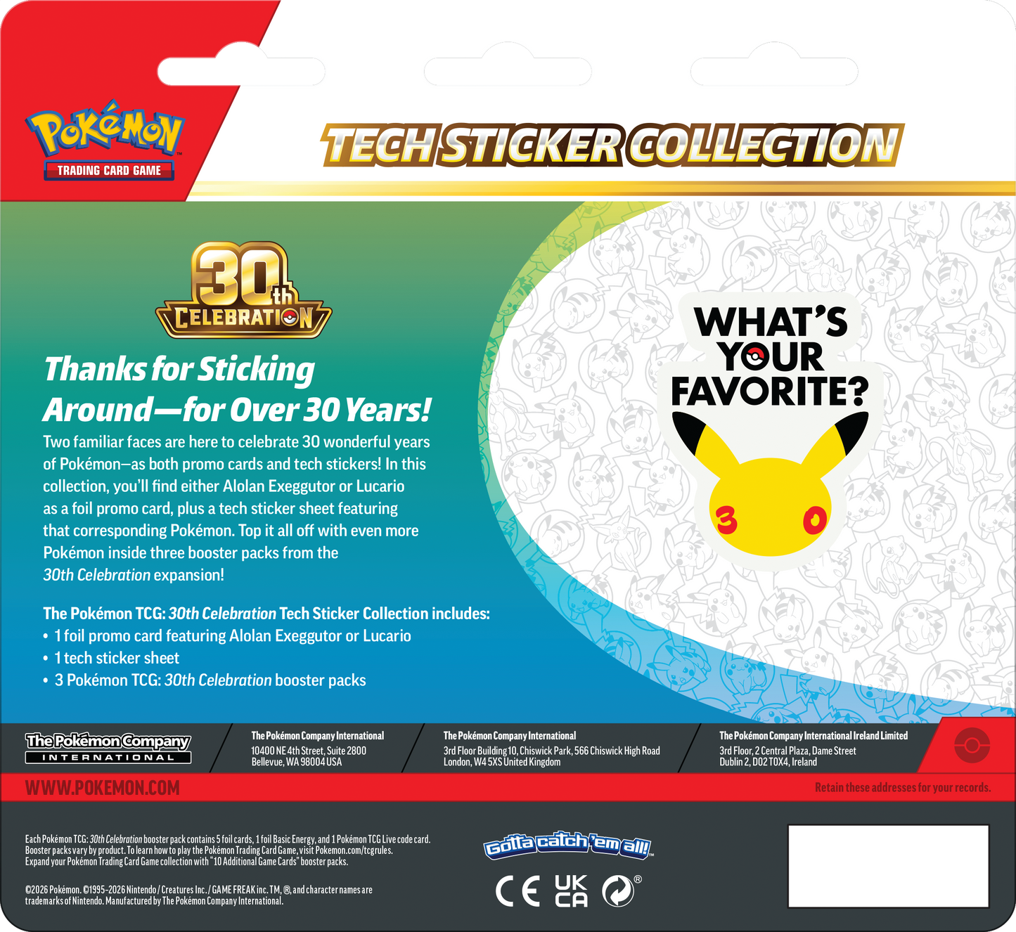 Pokémon 30th Celebration Tech Sticker Collection Alolan Exeggutor