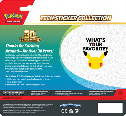 Pokémon 30th Celebration Tech Sticker Collection Alolan Exeggutor