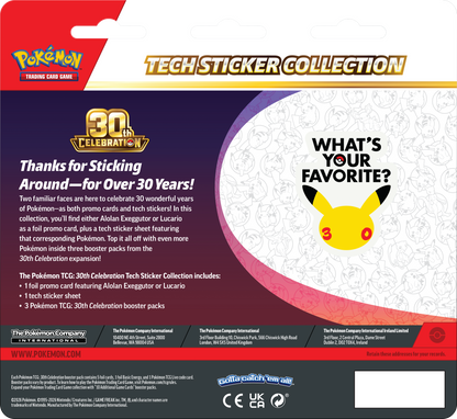 Pokémon 30th Celebration Tech Sticker Collection Lucario