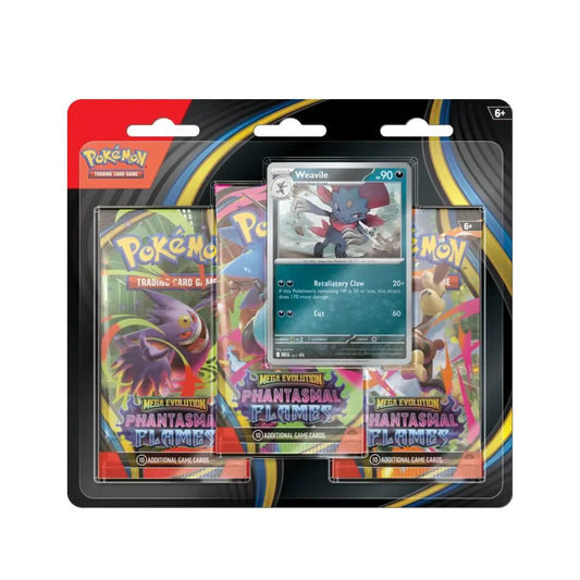 Pokémon Phantasmal Flames 3 Pack Blister Weavile [Pre-Order] Beschikbaar vanaf 14-11-2025